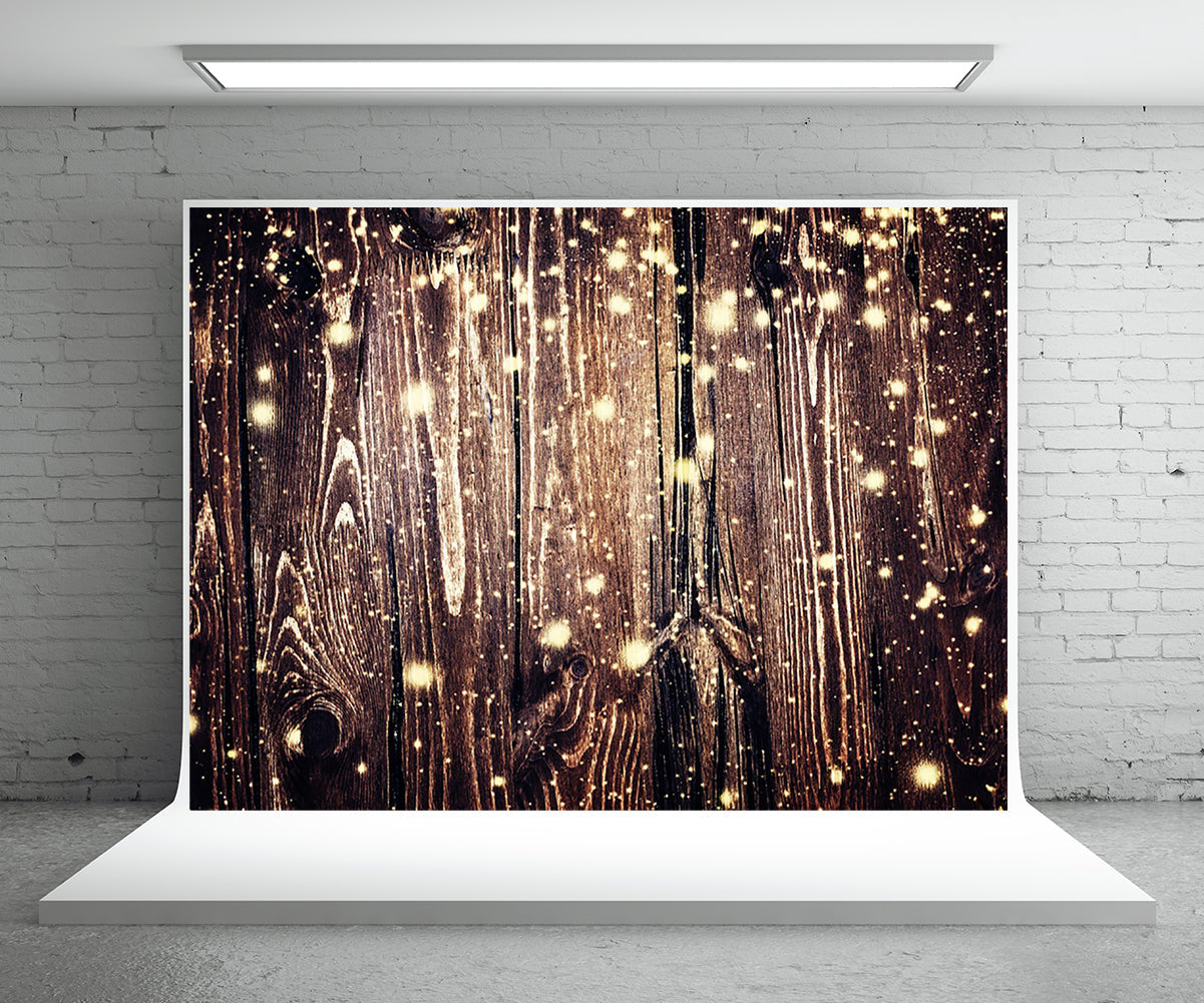 Toile de fond de photographie de mur en bois clair étoile pour Noël