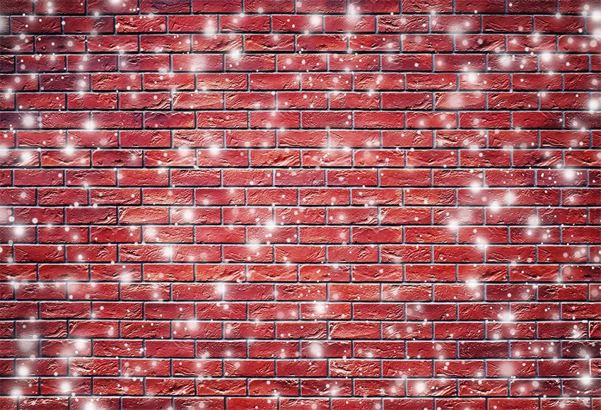 Toile de fond de mur de briques rouges flocon de neige de photographie fond de Noël