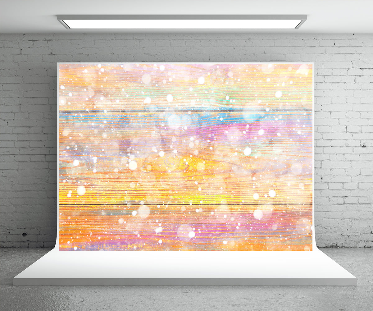 Toile de fond de couverture de neige couleur bois photo de Noël