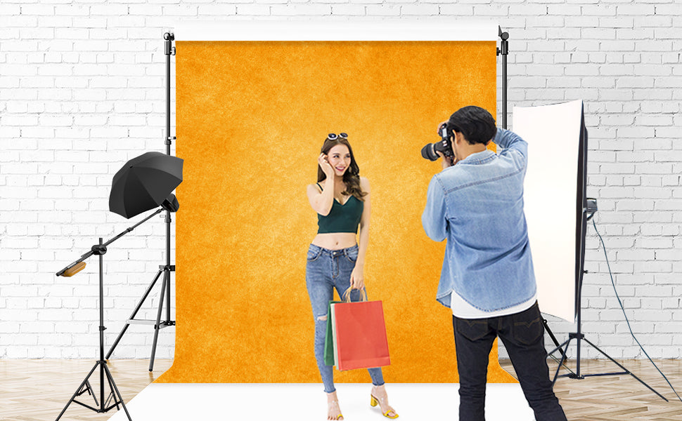 Toile de fond de portrait professionnel texturé de couleur orange abstraite KH23380