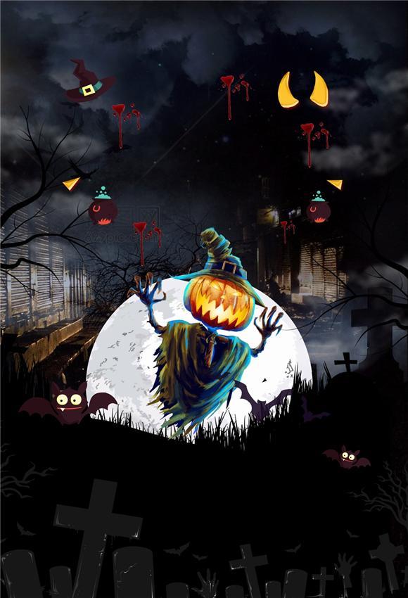 Toile de fond effrayant de nuit fantôme Halloween pour la photographie