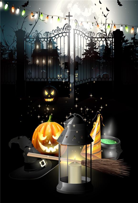 Toile de fond de porte de l'enfer magic Halloween photo