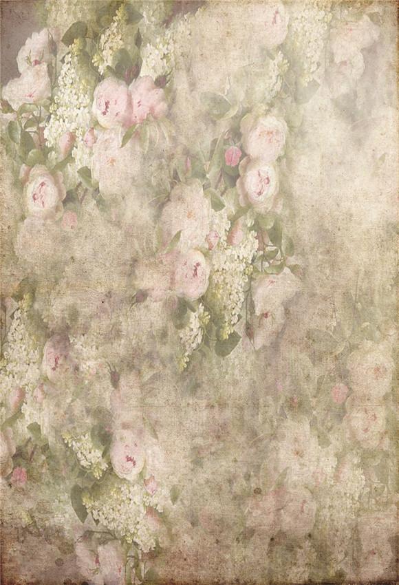 Toile de fond de fleurs roses feuilles vertes photo pour portrait