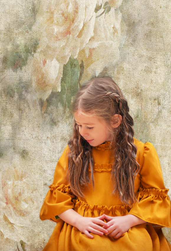 Toile de fond de portrait floral de palais rétro pour la photographie