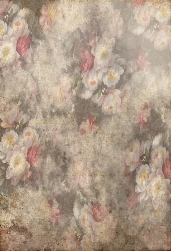 Toile de fond abstraitee de fleurs blanches et roses