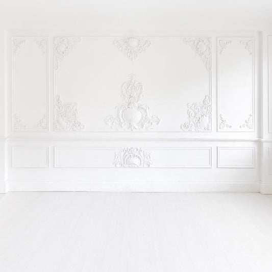 Toile de fond mariage de mur de sculpture blanche pour décors de studio
