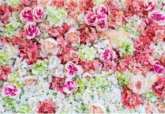Toile de fond belle de mur florale brillante imprimée pour la photographie