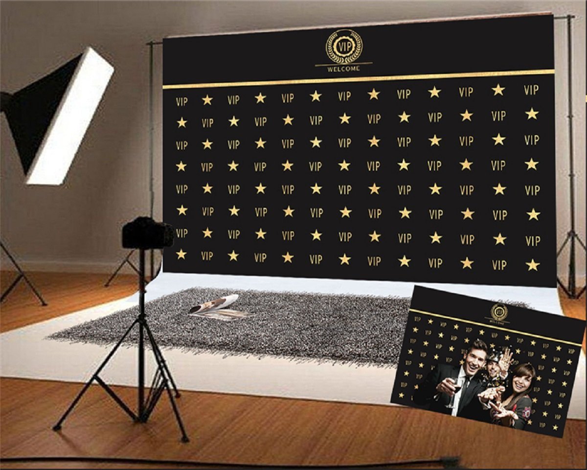 Toile de fond VIP or noir étoiles brillantes décors de photo
