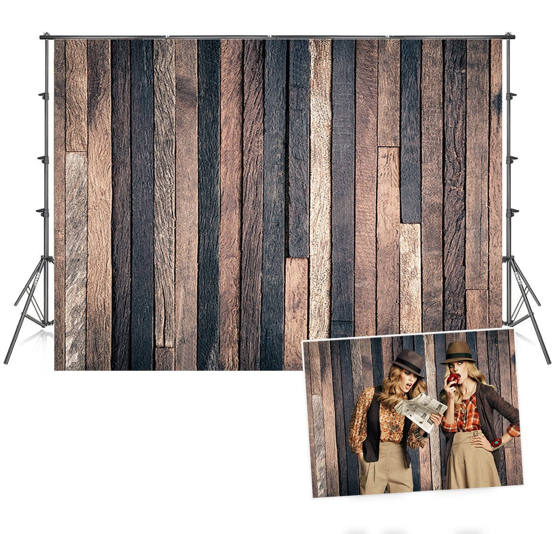 Toile de fond photo de mur en bois foncé anti-rides pour la photo