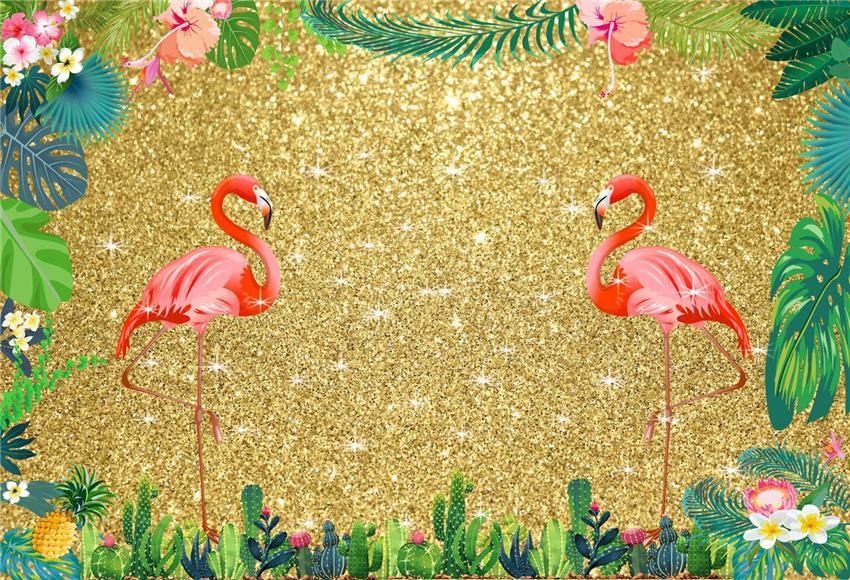 Toile de fond d'or brillant tropical Hawaii pour la photo de bébé