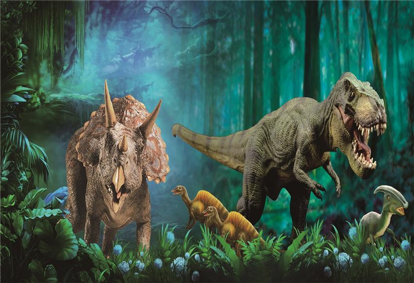 Toile de fond de jurassique forêt primitive dinosaure tropical photographie