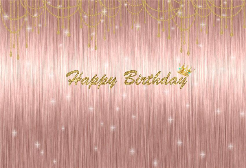 Toile de fond or rose joyeux anniversaire brillant polka photo décors