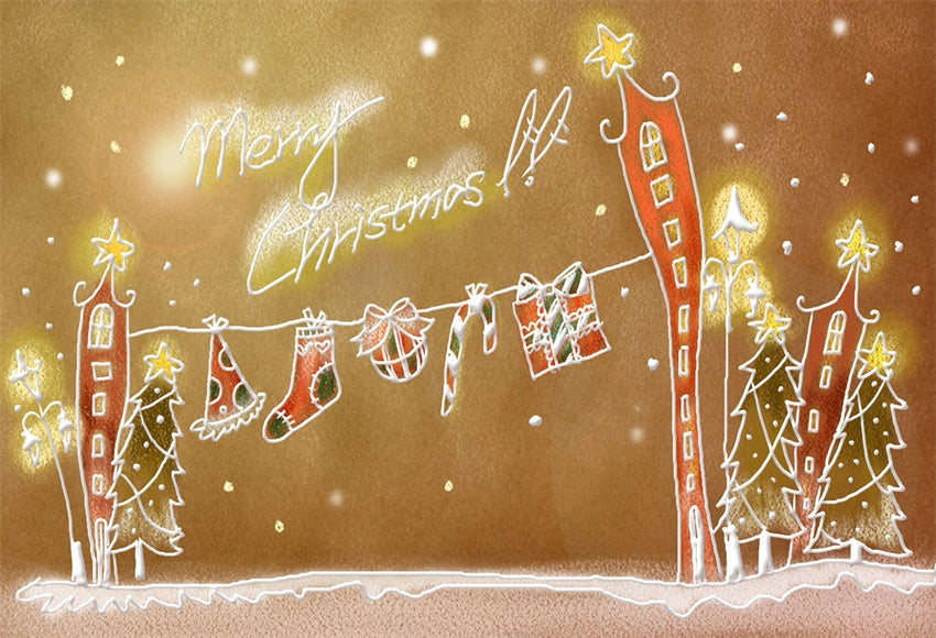 Toile de fond de bande dessinée joyeux Noël pour la photographie