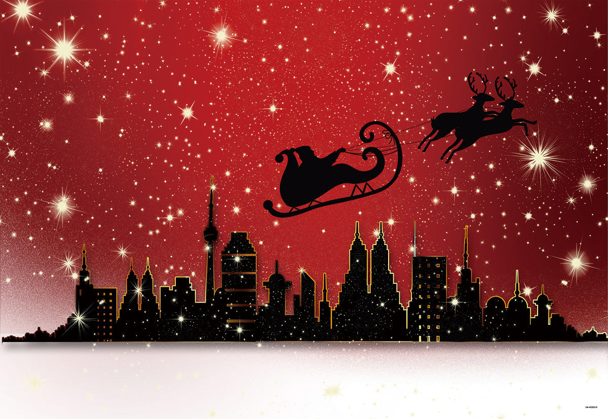 Toile de fond décors noirs du Père Noël de Noël rouge brillant