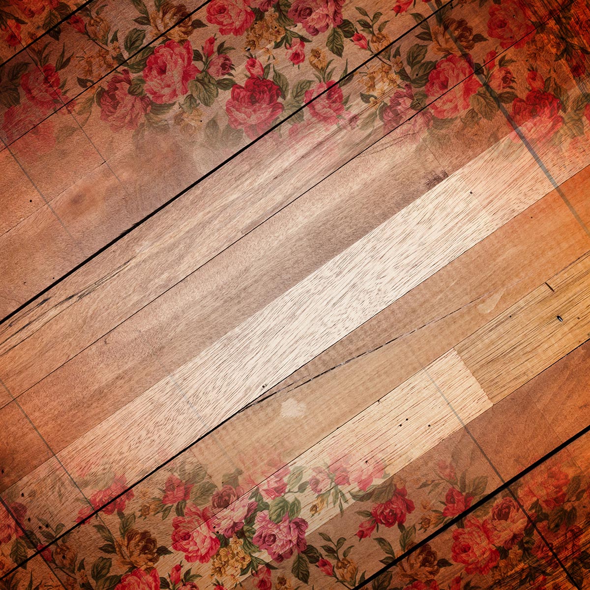 Toile de fond décors de photographie de rose rouge en bois de mariage pour la photographie