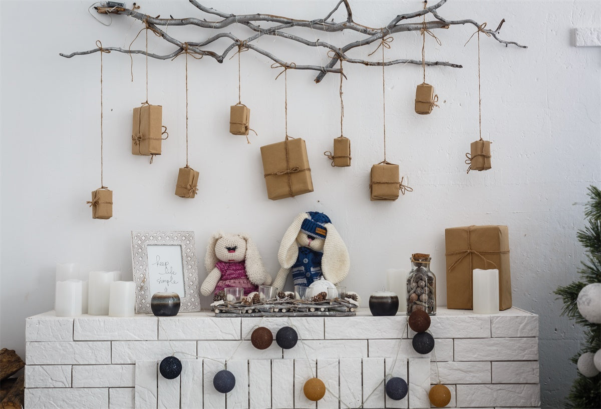 Toile de fond décors de photo de mur blanc de Noël