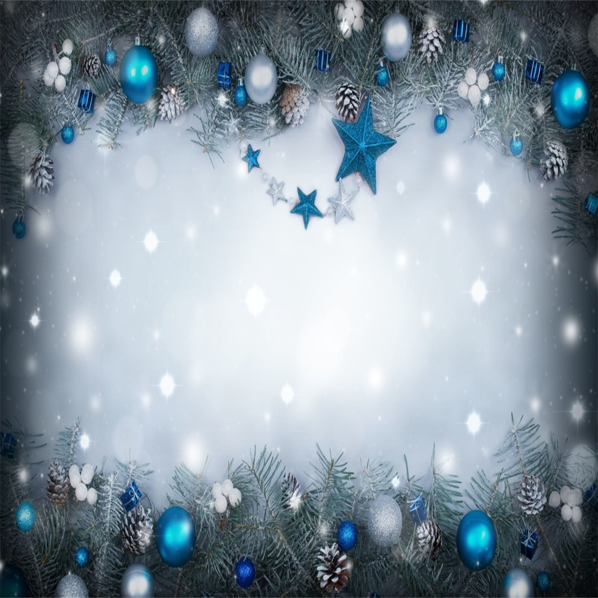 Blue Star Christmas Gift Photo Backdrops