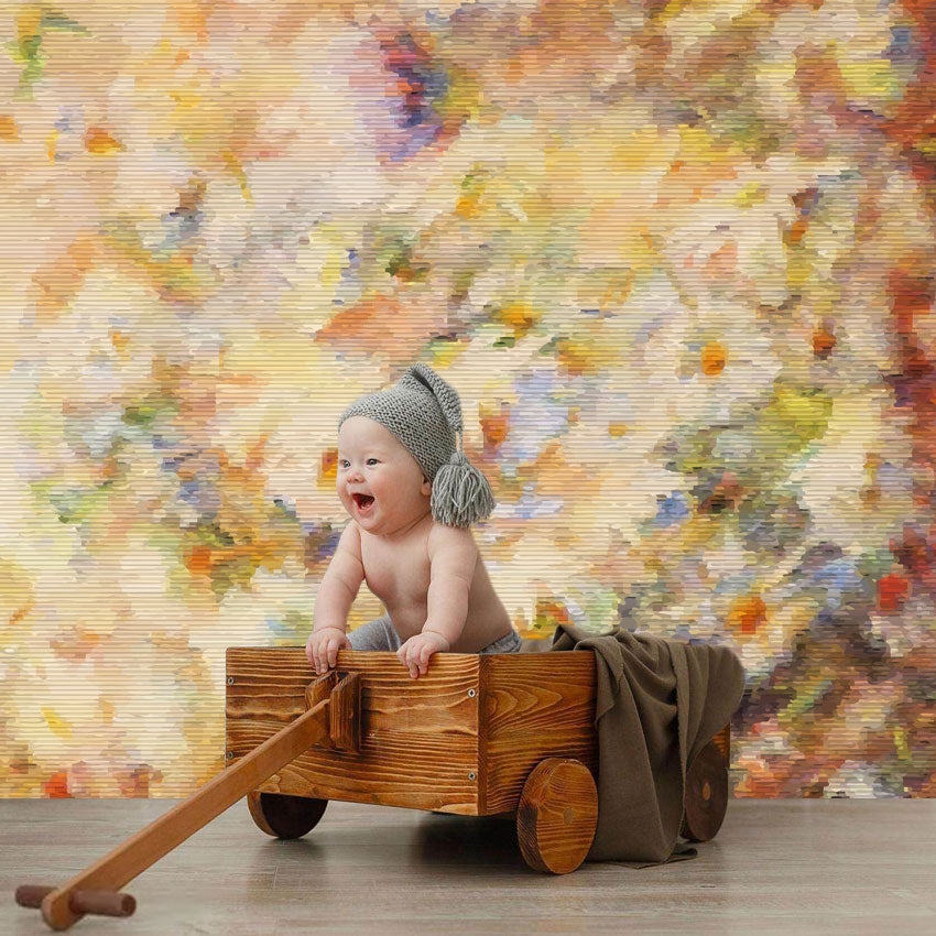 Toile de fond de bouquet de peinture à l'huile de vecteur de fleurs blanches et jaunes SBH0028