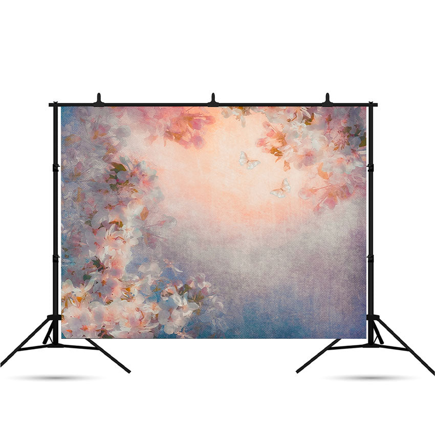 Toile de fond vintage numérique aquarelle floral art toile photo SBH0031