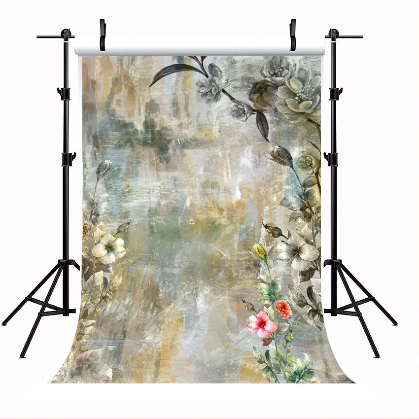 Toile de fond d'art abstrait fleurs colorées peinture printemps multicolore photo SBH0034