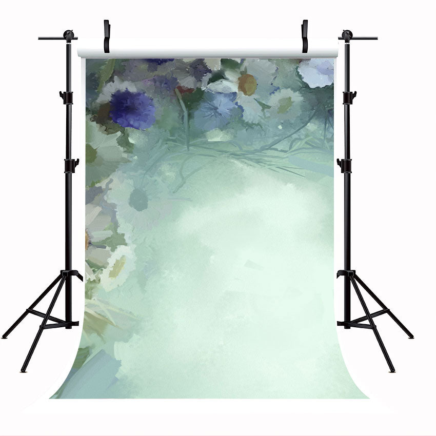 Toile de fond de pays des merveilles abstrait floral aquarelle verte pour la photographies SBH0055