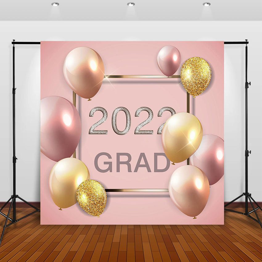 Toile de fond 2022 rose remise des diplômes décoration ballon doré diplômés pour la photographie SBH0074