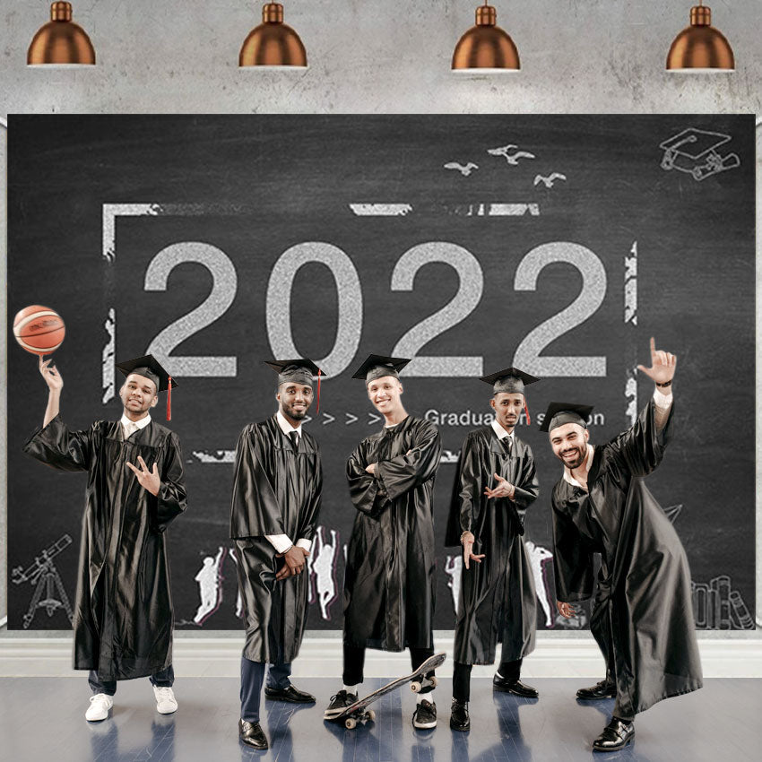 Toile de fond gris graduation saison 2022 pour la photographie photo studio SBH0082