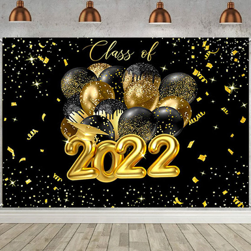 Toile de fond d'or ballon décorations 2022 collège graduation de fête SBH0097