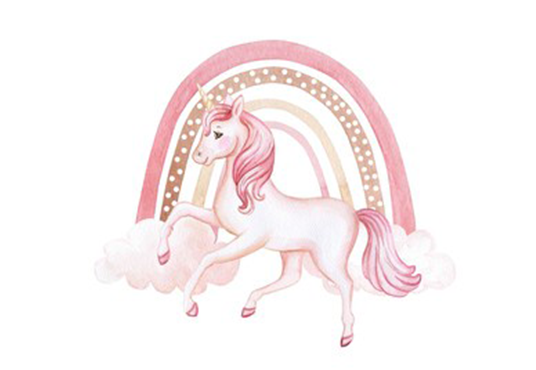 Toile de fond d'arc-en-ciel bohème licorne nuage rose pour la photographie SBH0131