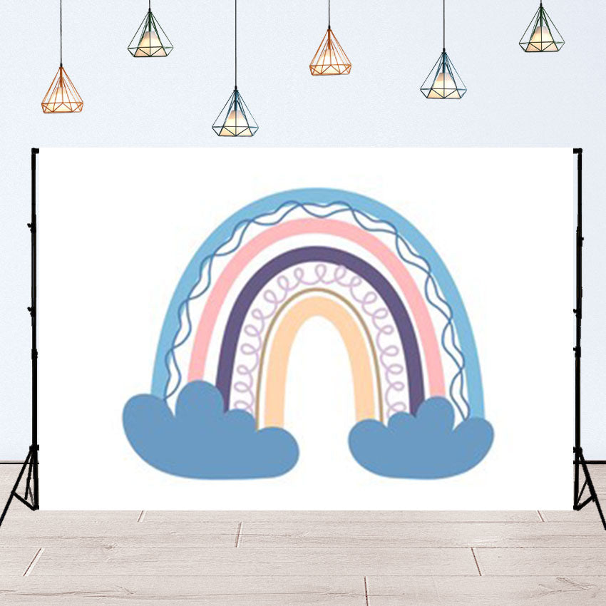 Toile de fond bohème mignon arc-en-ciel fond blanc enfants décoration SBH0133