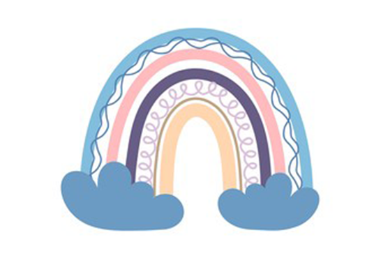 Toile de fond bohème mignon arc-en-ciel fond blanc enfants décoration SBH0133