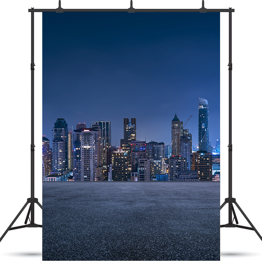 Toile de fond de photographie de scène de nuit de paysage urbain SBH0313
