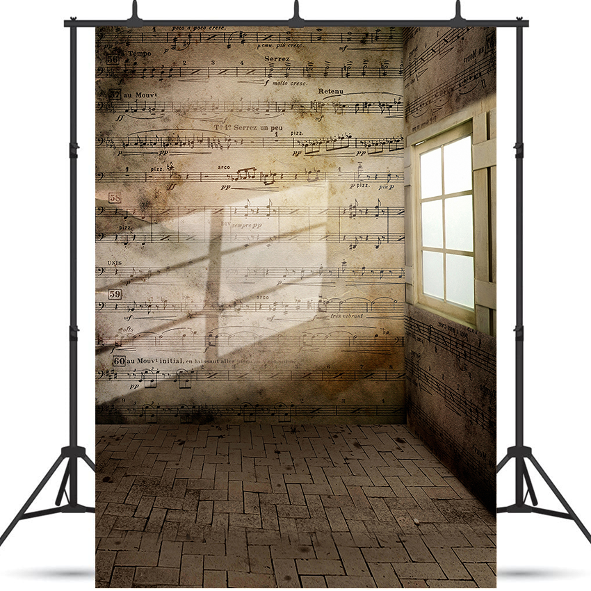 Toile de fond de notes de musique intérieures mur de photographie SBH0338