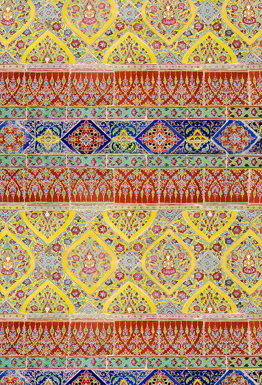 Toile de fond de mur en céramique dans un temple pour la photographie SBH0351