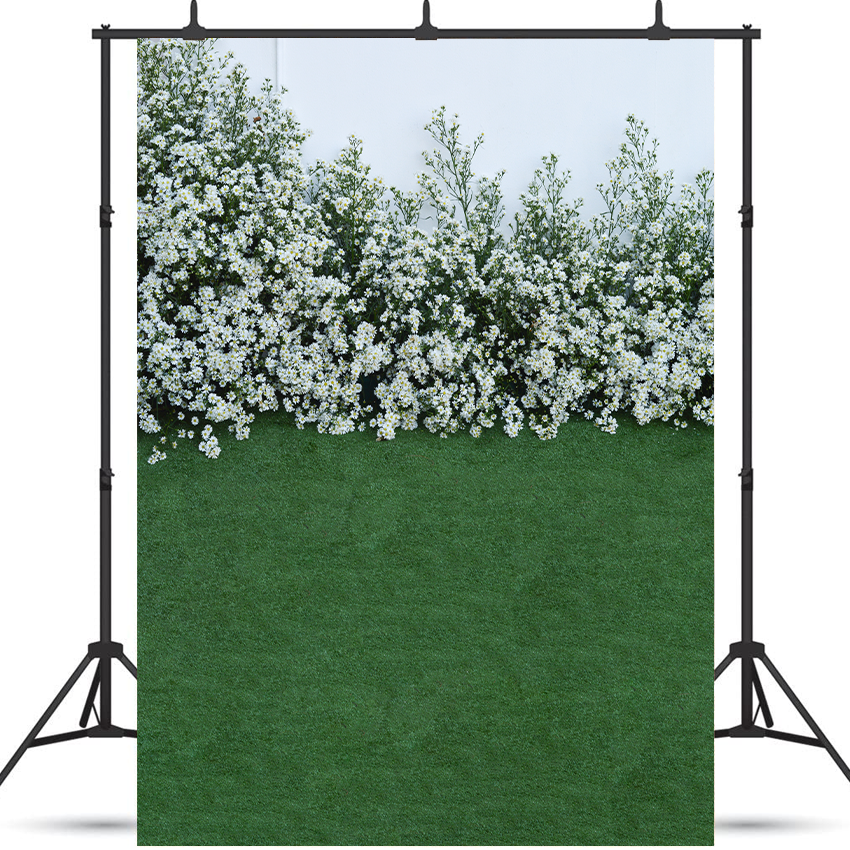 Toile de fond blanche en forme de fleur pour la photographie de printemps SBH0355