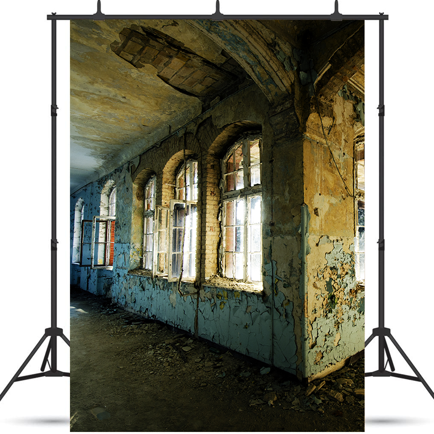 Toile de fond du couloir de l'hôpital à l'abandon pour la photographie SBH0450