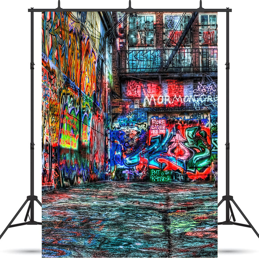 Toile de fond murale graffiti en microfibre pour séance photo SBH0452