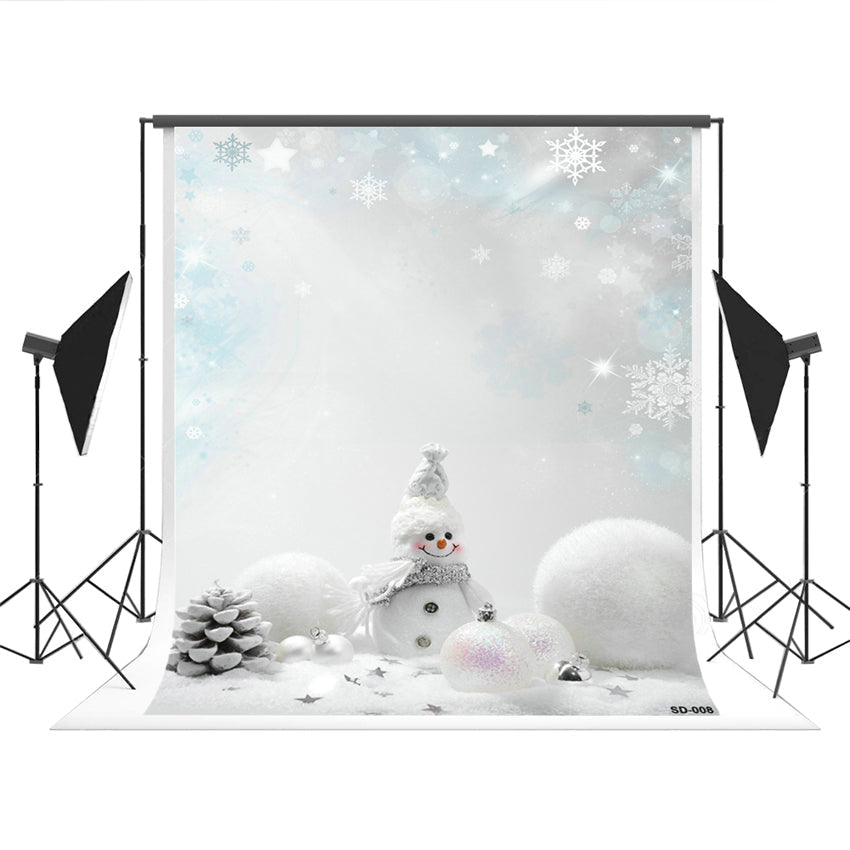 Toile de fond de photographie blanc bonhomme de neige pays des merveilles pour Noël