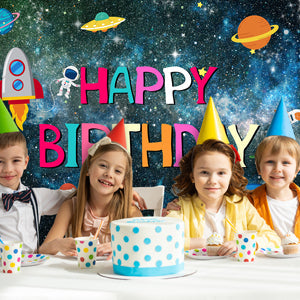 Toile de fond de photographie de planète de l'espace extra-atmosphérique pour l'anniversaire