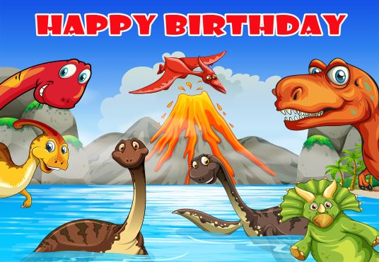 Toile de fond de photographie de lac de dinosaures pour la fête TKH1839