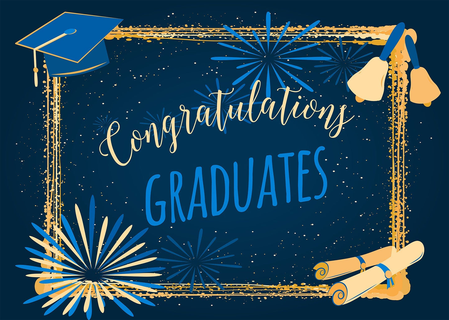 Toile de fond de remise des diplômes universitaires bleu foncé pour la fête de célébration de la photographie TKH1849