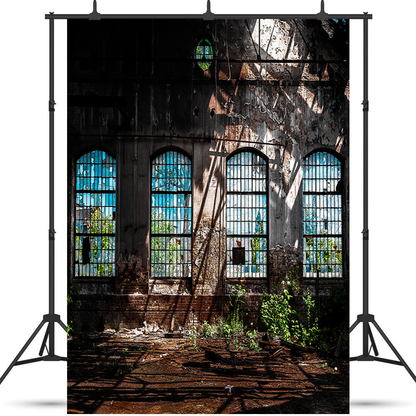 Toile de fond d'intérieur industriel abandonné avec la lumière pour la photographie SBH0196