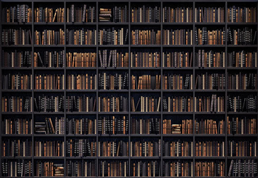 Toile de fond décors de bal d'étudiants d'école de bibliothèque sombre vintage