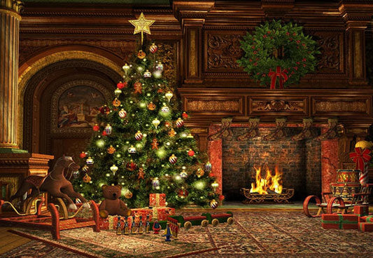 Toile de fond décors de Noël magiques pour mini-session