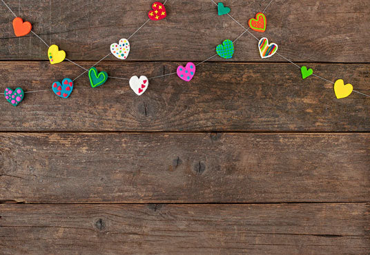 Toile de fond photo Saint-Valentin en bois marron