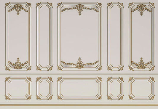 Toile de fond de mur de jante en or beige pour la mariage