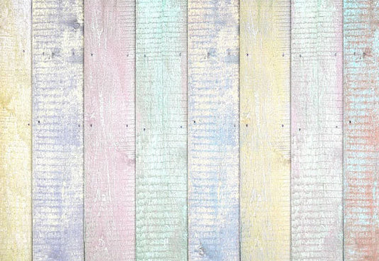 Toile de fond décors de joyeuses Pâques en bois multicolores pour le studio