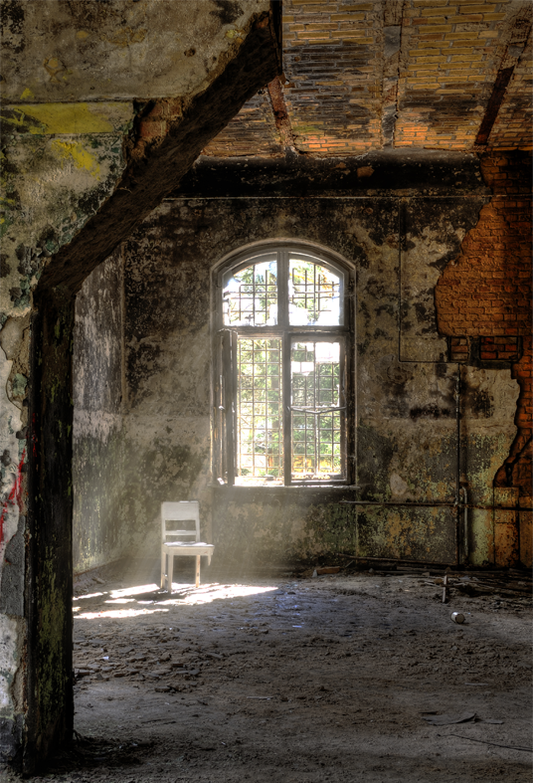 Toile de fond de chaise dans la lumière du soleil grunge pour la photographie SBH0232