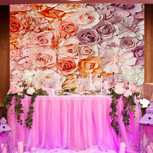 Toile de fond de fleurs roses pour la fête mariage mur floral fête de mariée décoration de portrait studio photographique