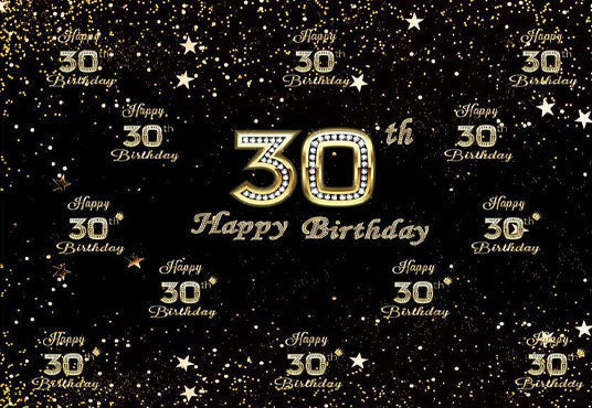 Toile de fond d'étoile d'or de joyeux anniversaire de diamant du 30e pour la fête